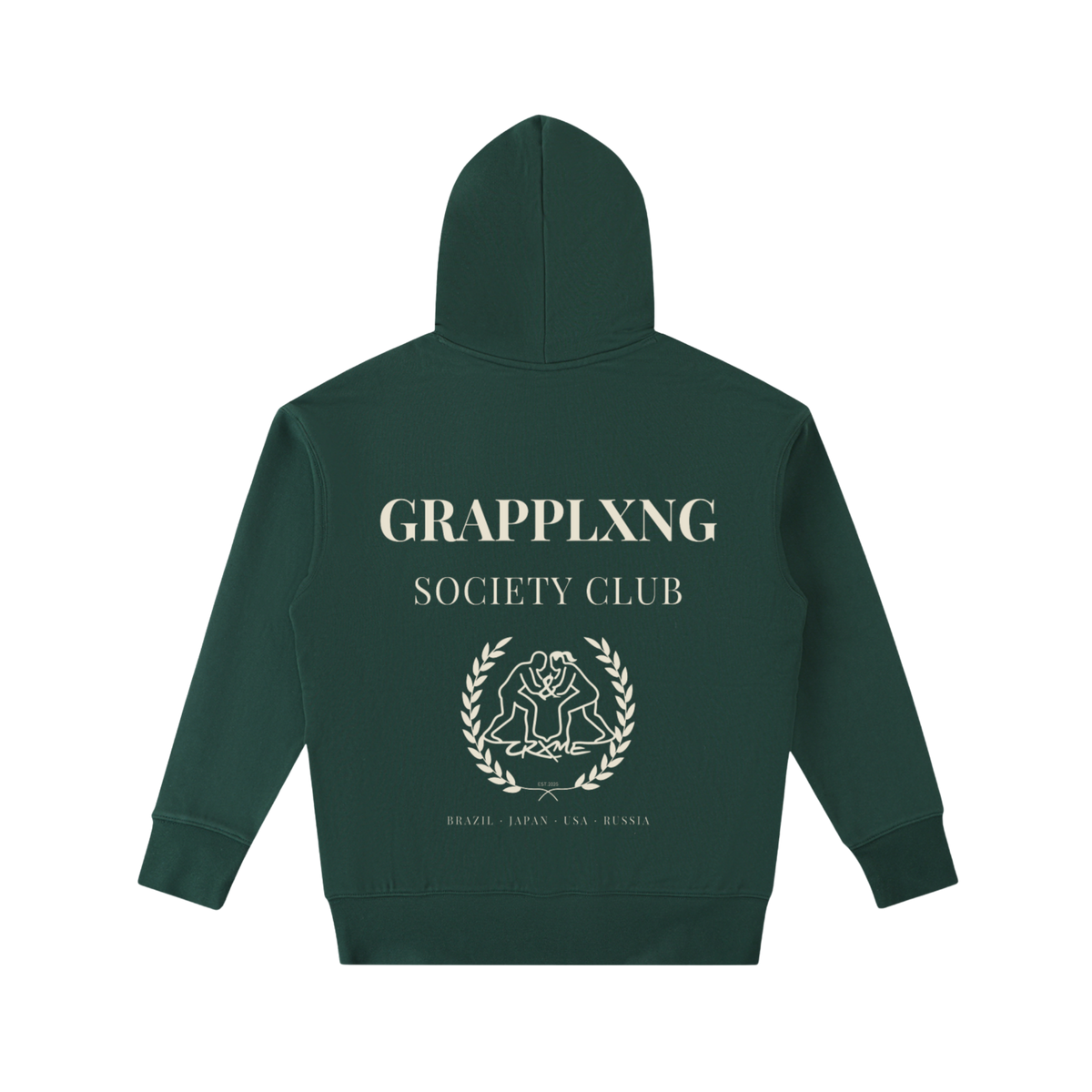 GRAPPLXNG SOCIETY CLUB-530GSM-GREEN-100%COTTON