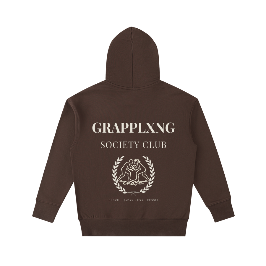 GRAPPLXNG SOCIETY CLUB-530GSM-BROWN-100%COTTON